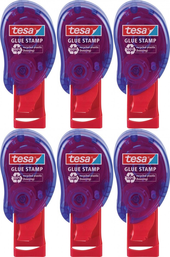 6x Klej biurowy Tesa ecoLogo, w stemplu, 1100 stempli, 1 sztuka