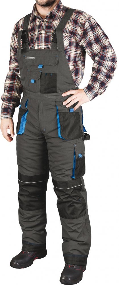 Ogrodniczki Leber&Hollman Formen LH-FMNW-B SBN, rozmiar XXL, szaro-czarny