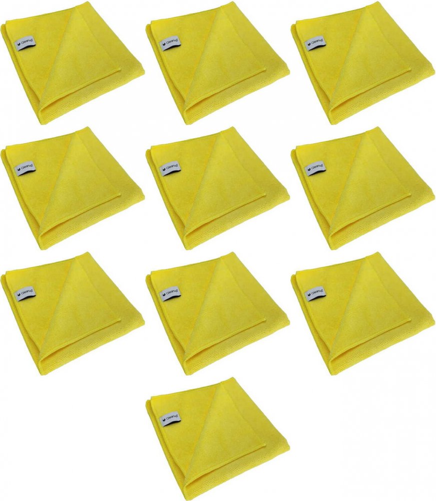 10x Ściereczka z mikrofibry Qleanup Plus, 40x40cm, 400g, 5 sztuk, żółty