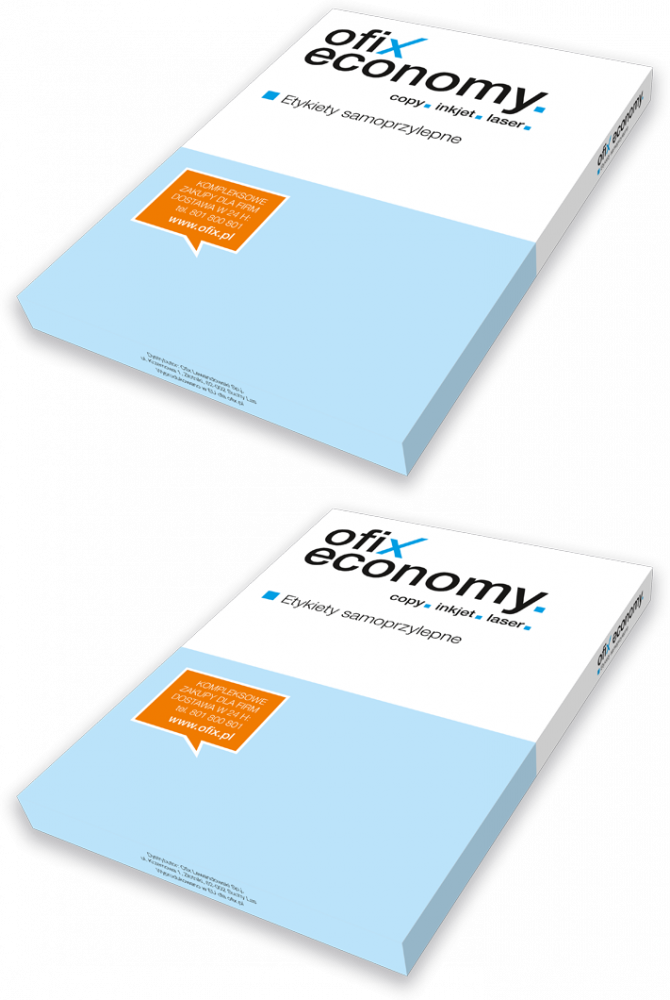 2x Etykiety samoprzylepne, 190x61mm, 100 arkuszy, biały