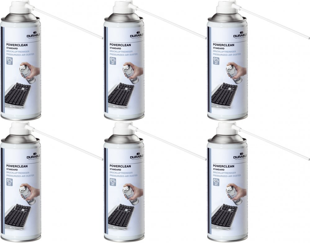 6x Sprężone powietrze do czyszczenia sprzętu elektronicznego Durable, 400ml