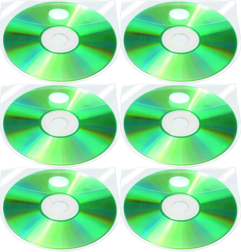 6x Kieszeń z oknem na CD/DVD Q-Connect, PP, 10 sztuk, przezroczysty