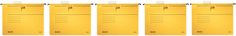 5x Skoroszyt zawieszany Leitz Alpha, A4, 348x270mm, 225g/m2, żółty