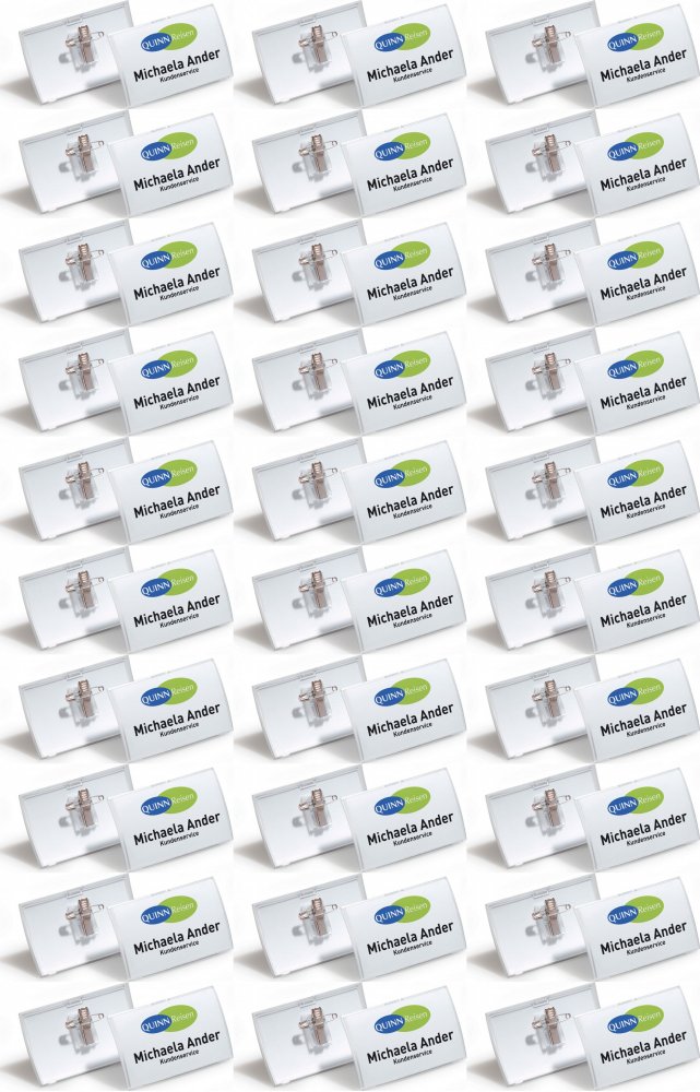 2x Identyfikator Durable Click Fold, z klipsem i agrafką, 40x75mm, 25 sztuk, przezroczysty