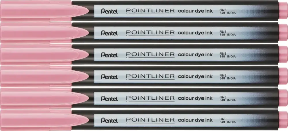 6x Cienkopis Pentel Pointliner Colour, baby pink