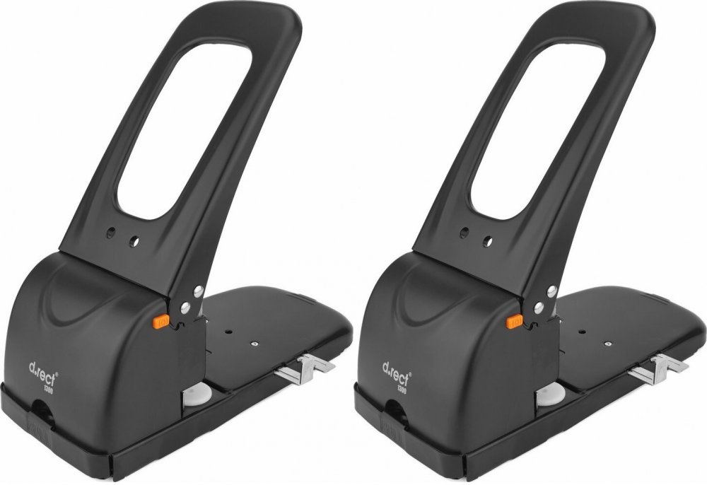 2x Dziurkacz specjalistyczny D.Rect 1300, 100 kartek, czarny
