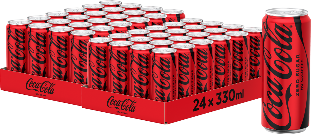48x Napój gazowany Coca-Cola Zero, puszka Sleek, 0.33l, KAUCJA