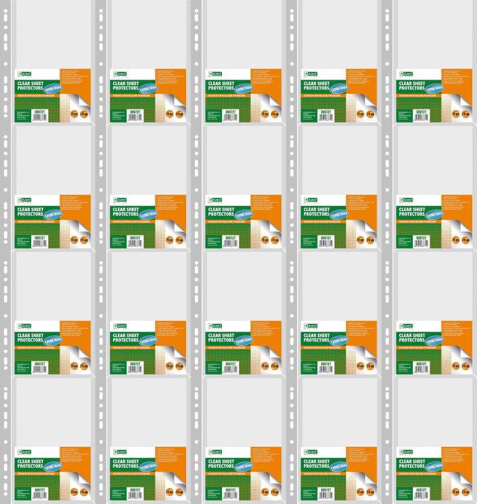 20x Koszulki krystaliczne D.Rect, poszerzane, A4, 170μm, 10 sztuk, transparentny