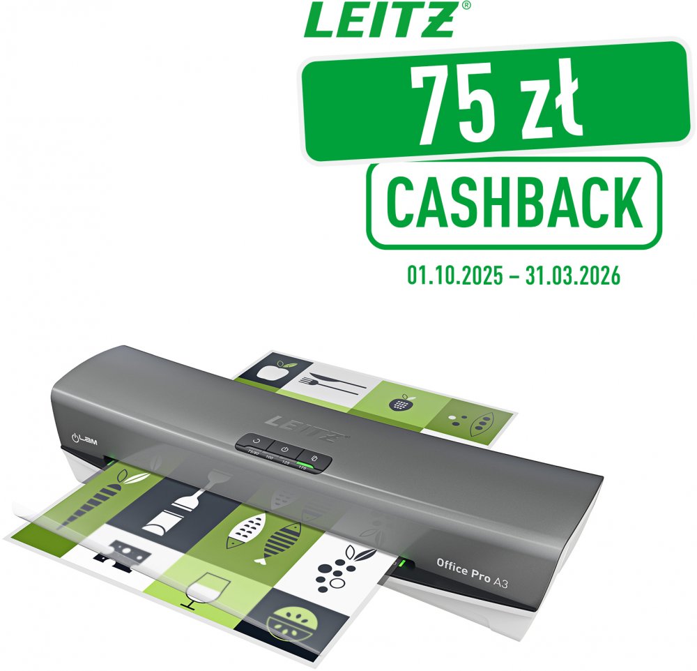 Laminator Leitz iLam Office Pro, A3, szary ciemny