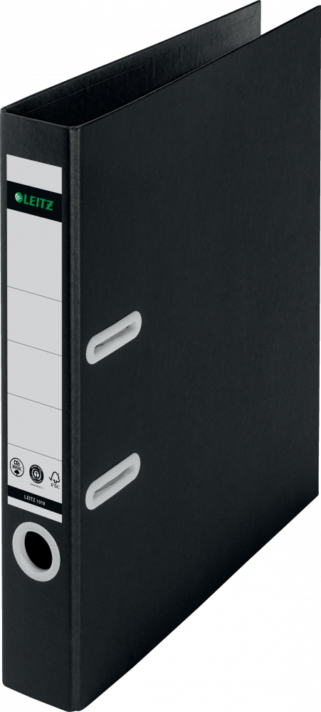 Segregator A4 Leitz Recycle 180°, A4, szerokość grzbietu 55mm, do 350 kartek, czarny