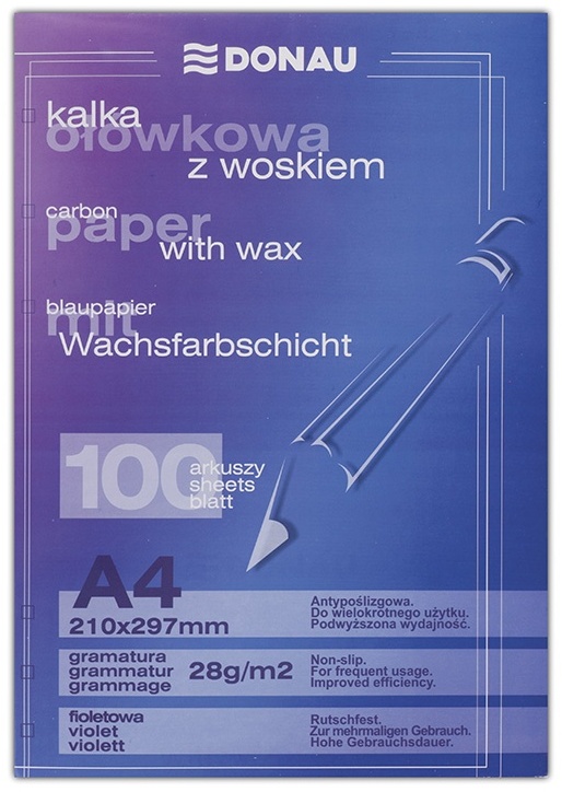 Kalka ołówkowa Donau, A4, 100 arkuszy, fioletowy