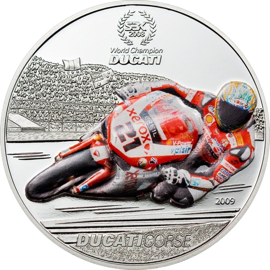 Moneta posrebrzana Ducati - Troy Bayliss 2009 - wysyłka 24 h! - Mennica Skarbowa
