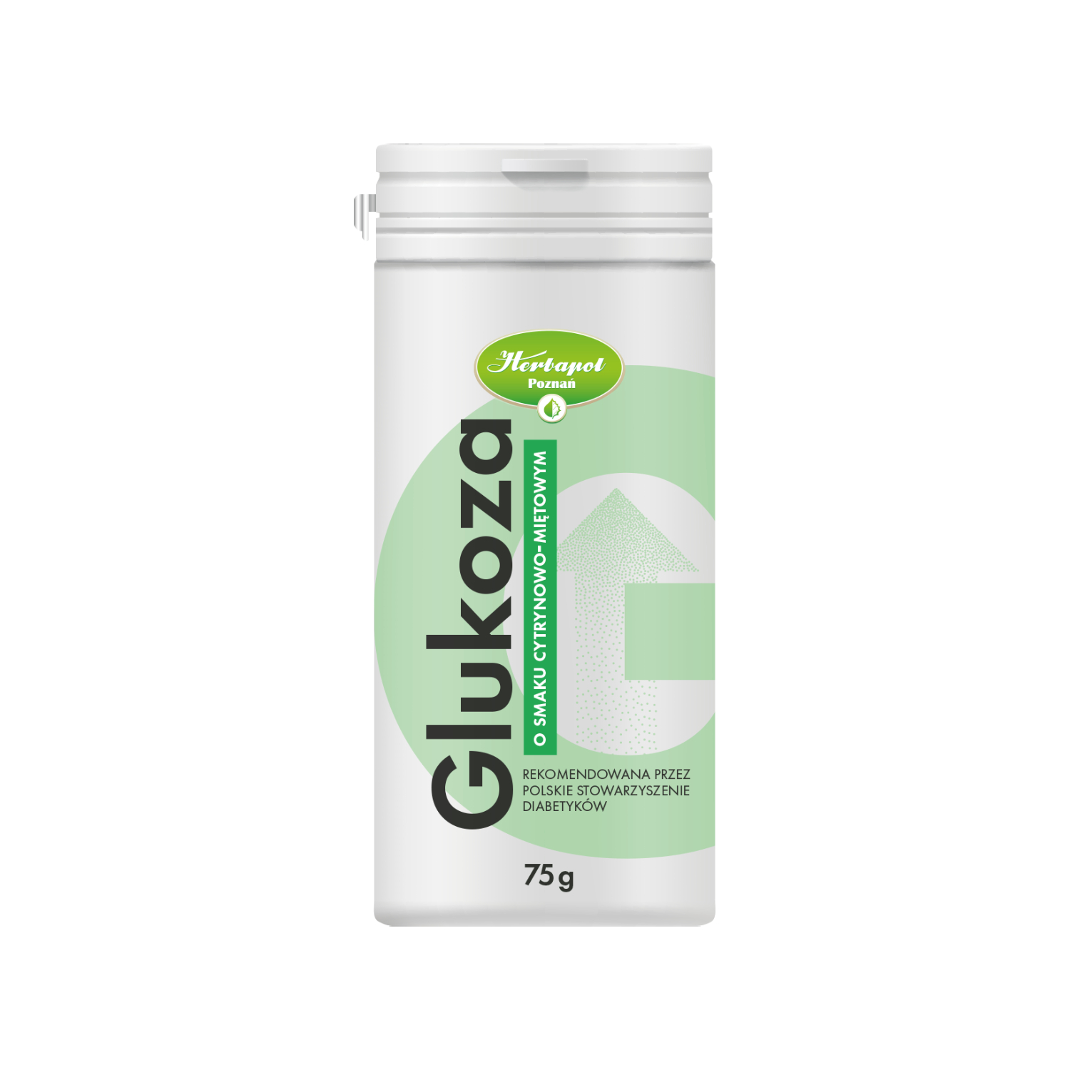 Herbapol, glukoza, proszek o smaku cytrynowo-miętowym, 75 g (data ważności: 30.04.2026)