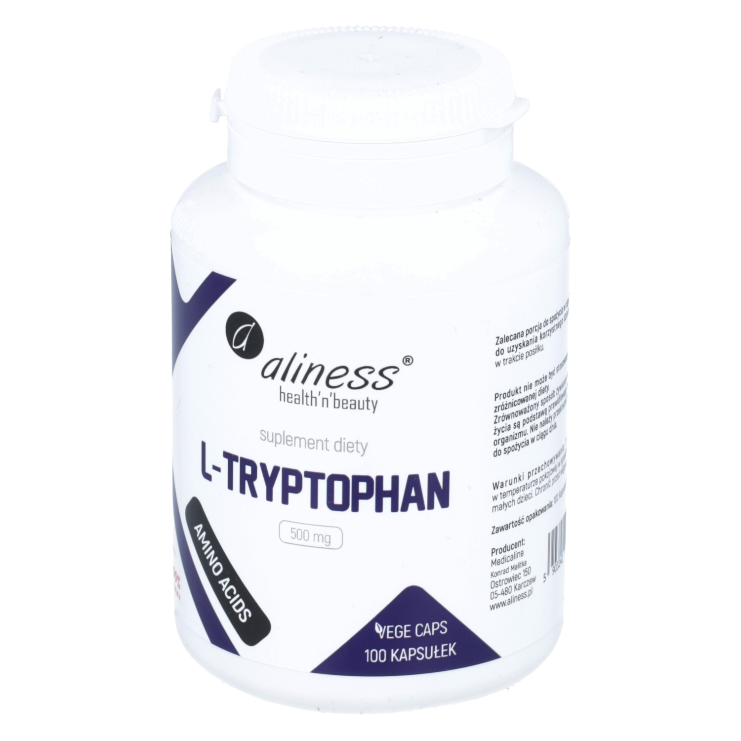 Aliness l-tryptophan 500 mg, 100 kapsułek
