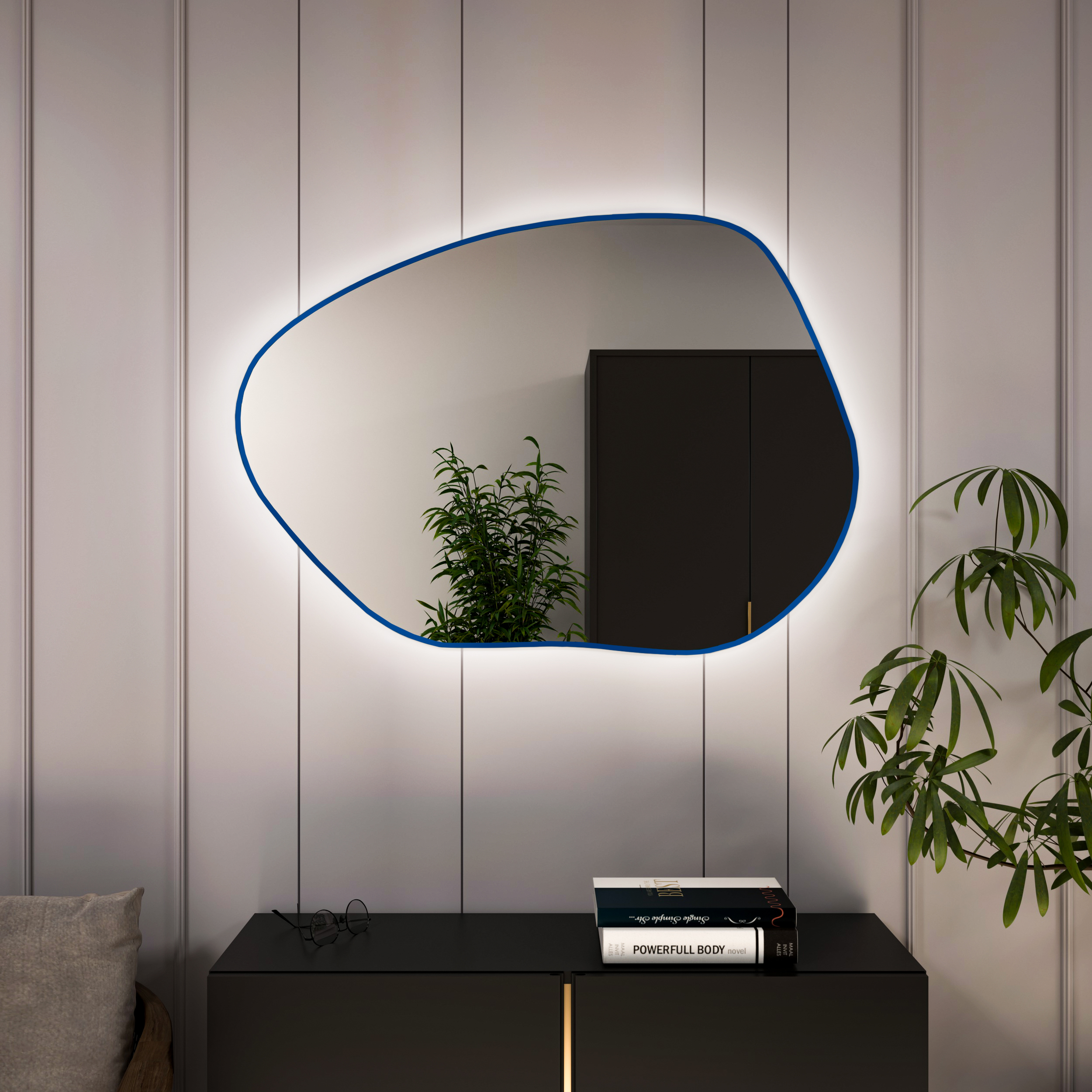 Baltica Design Bright Stain I lustro 80x57 cm niebieskie barwa neutralna