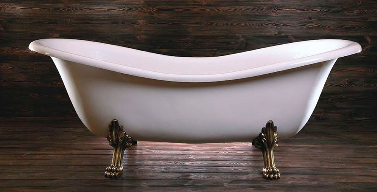 Polysan Charleston wanna wolnostojąca 188x80 cm owalna biała z łapami brąz 38132