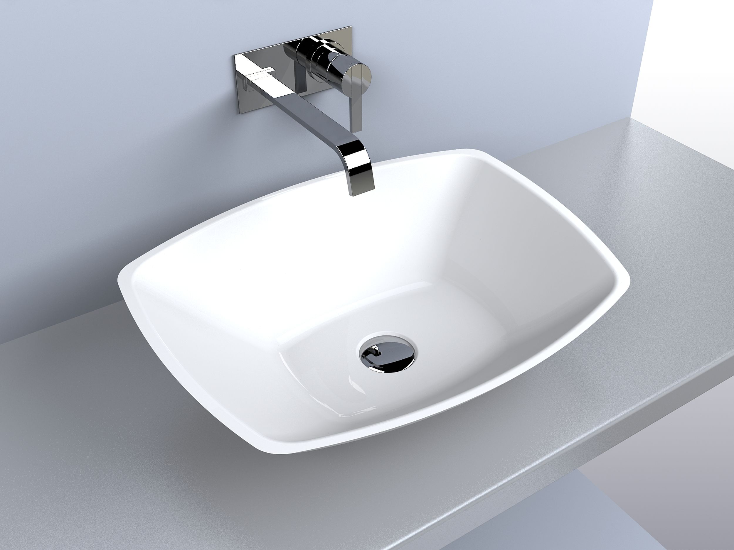 Miraggio Chambery umywalka 55x40 cm nablatowa prostokątna biały połysk 0000500