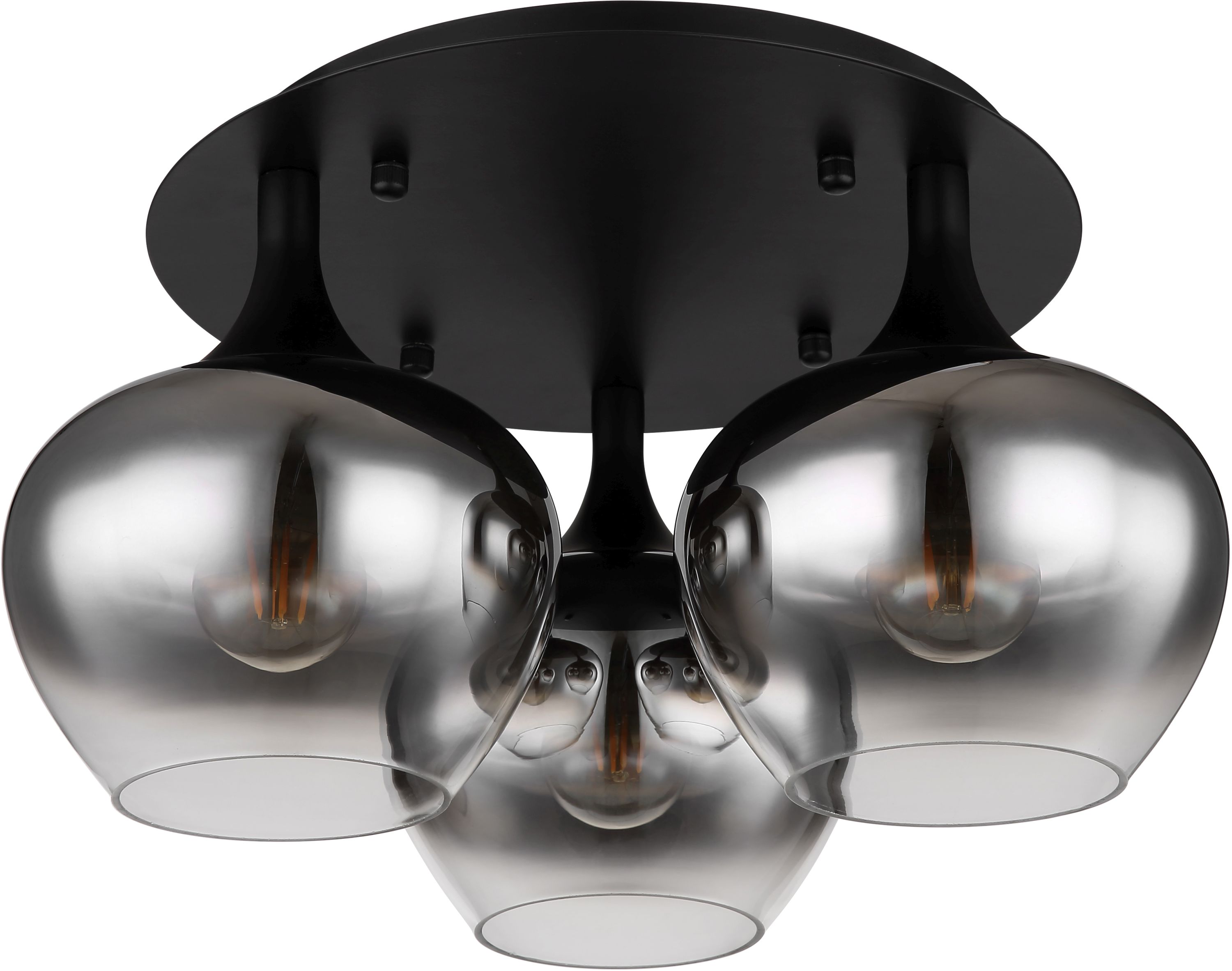 Globo Lighting Maxy lampa podsufitowa 3x40W czarny mat/szkło dymione 15548-3D