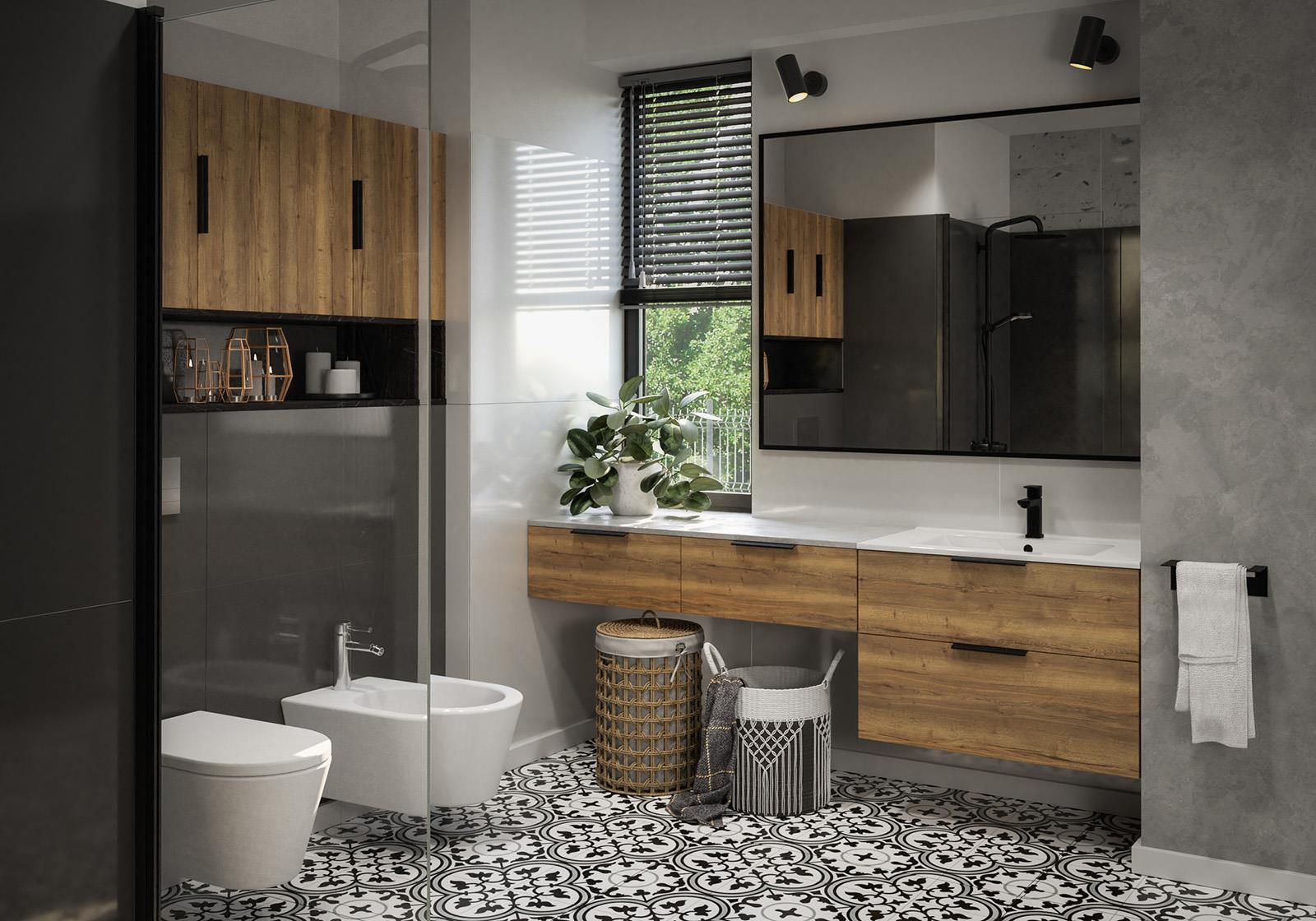 Mebelmark Bologna szafka 60 cm podumywalkowa wisząca dąb Halifax BOL.PUW.60.2.0.0.2 - Wysyłka w 24h