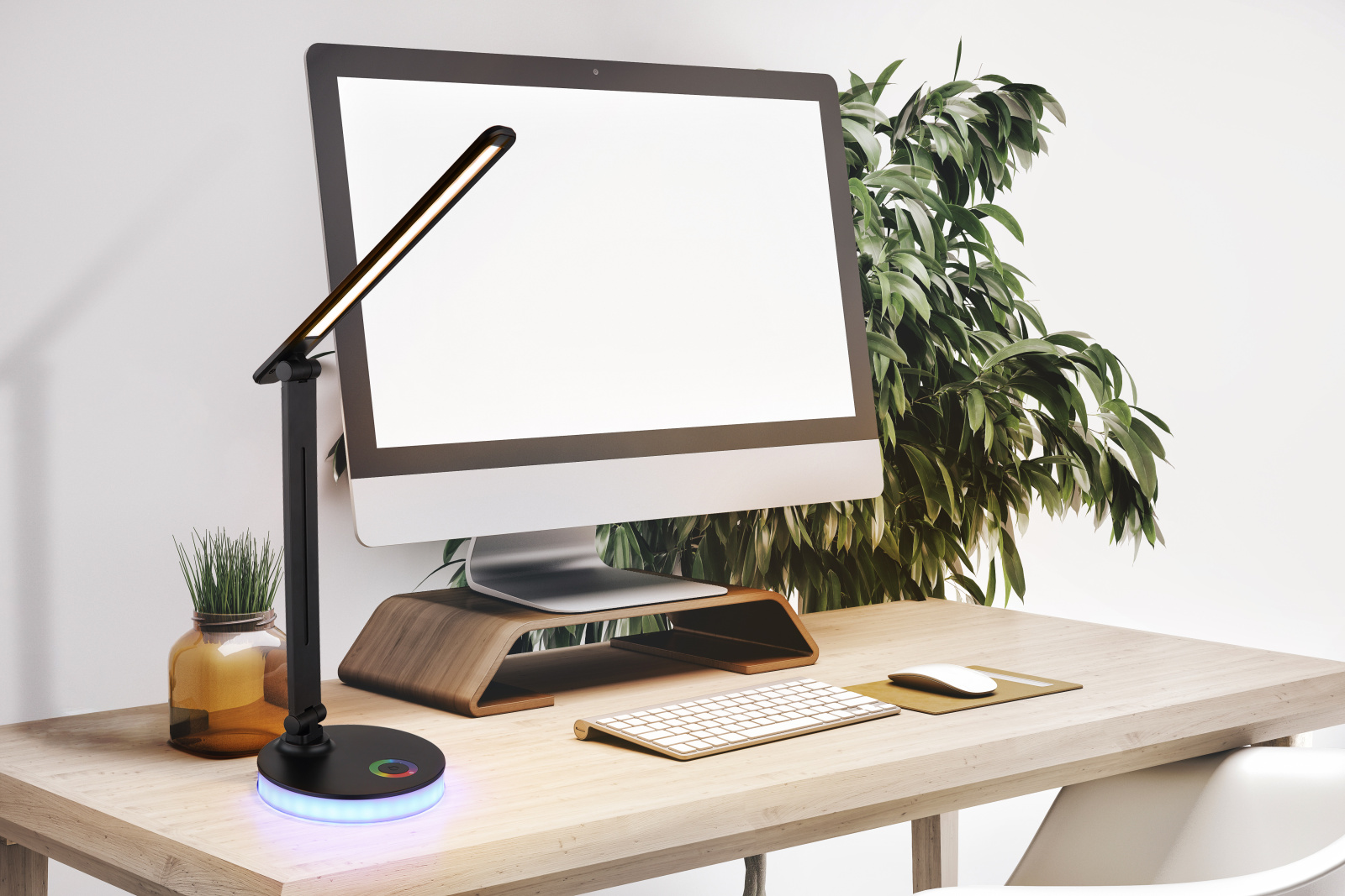 Globo Lighting Geraldo lampa biurkowa 1x5+1x2 W czarna 58445B