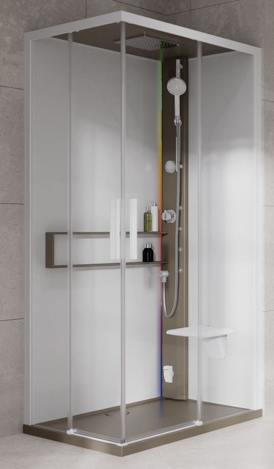 Novellini Glax 2 2.0 A kabina z hydromasażem 100x100 cm parowa z brodzikiem corda G22A100M5-1TU