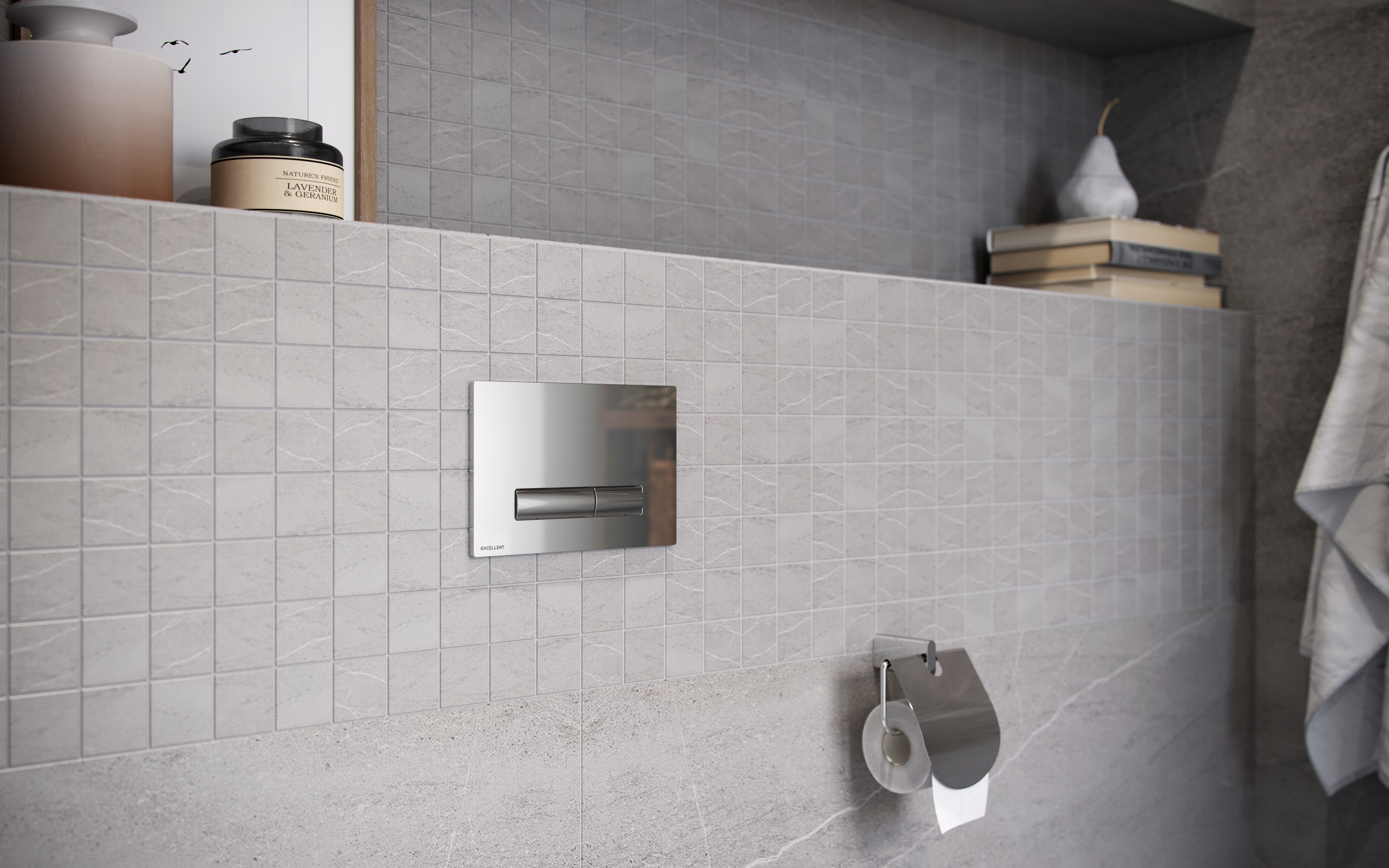 Excellent Aurro Fresh przycisk spłukujący do WC chrom błyszczący INEX.AF230.150.CR