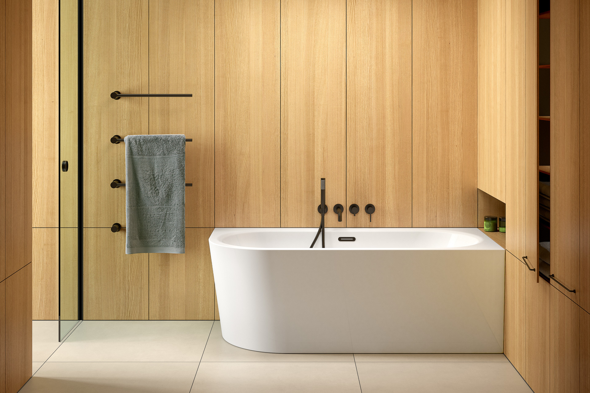 Besco Avita A-Line wanna wolnostojąca 169x75 cm przyścienna narożna prawa biały połysk/czarny mat #WAA-170APCS