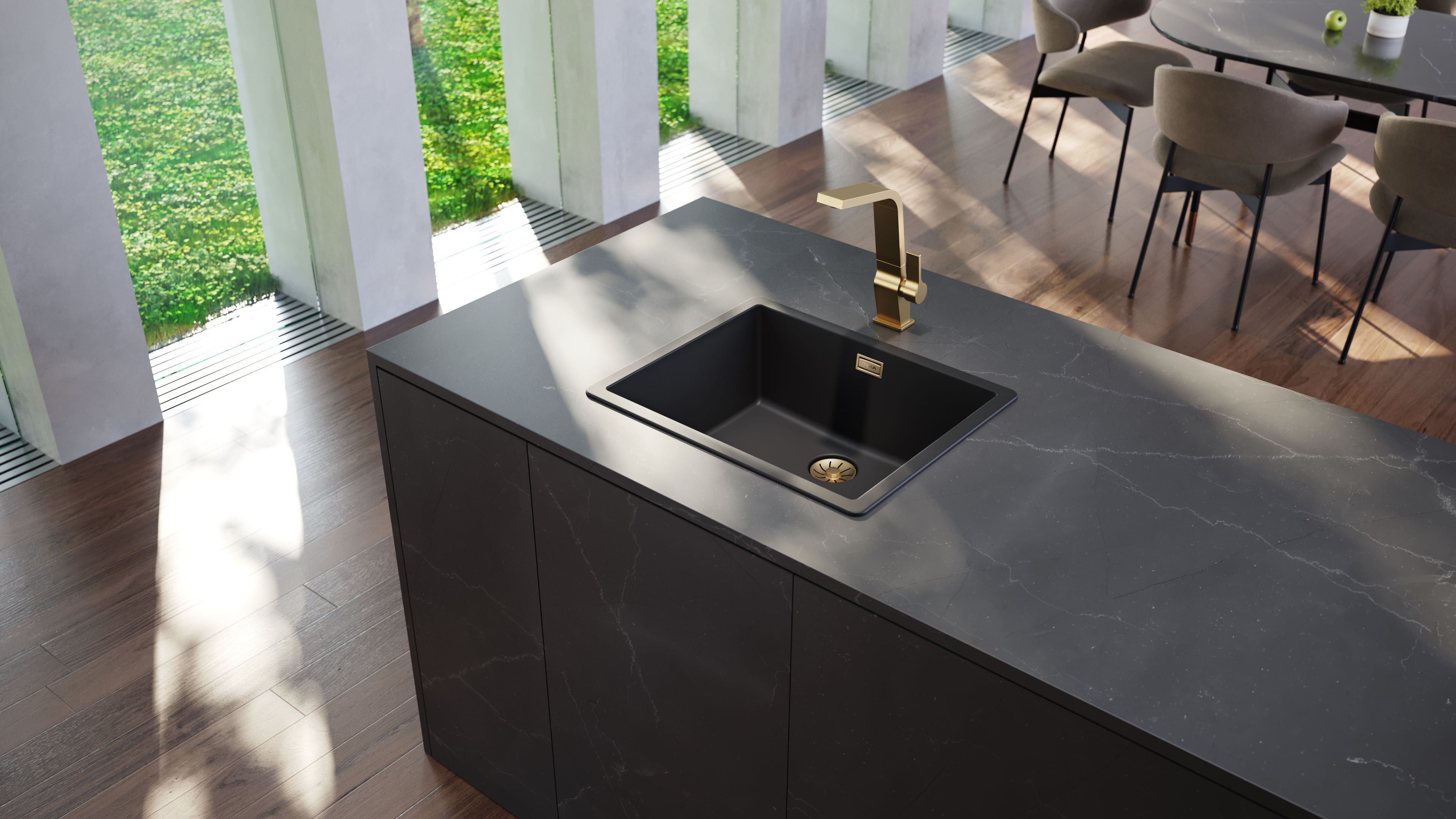 Teka Radea zlewozmywak Tegranit 55,6x45,6 cm czarny 115230051