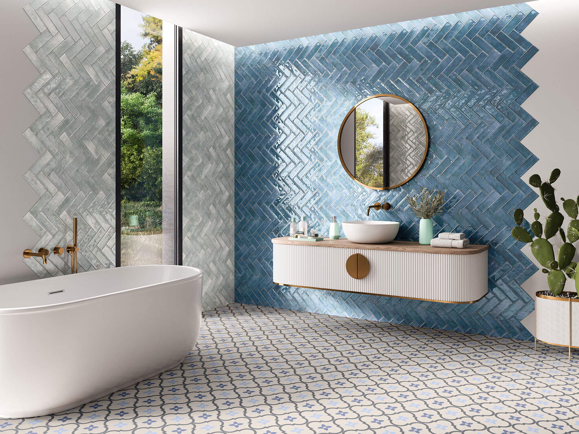 El Barco Vogue dekor ścienny 20x6,5 cm biała-niebieska