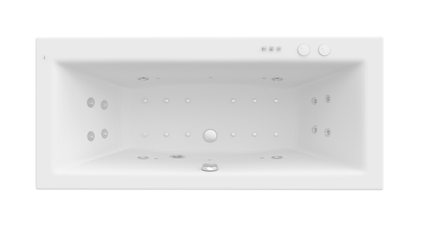 Roca Vita wanna prostokątna 170x75 cm z hydromasażem Smart WaterAir Plus biała A24T070000