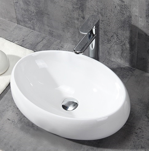 Rea Linda umywalka 48x34 cm nablatowa owalna biała REA-U0462