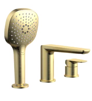 Excellent Clever 2.0 bateria wannowo-prysznicowa nawannowa 3-otworowa złoty szczotkowany AREX.4134GB