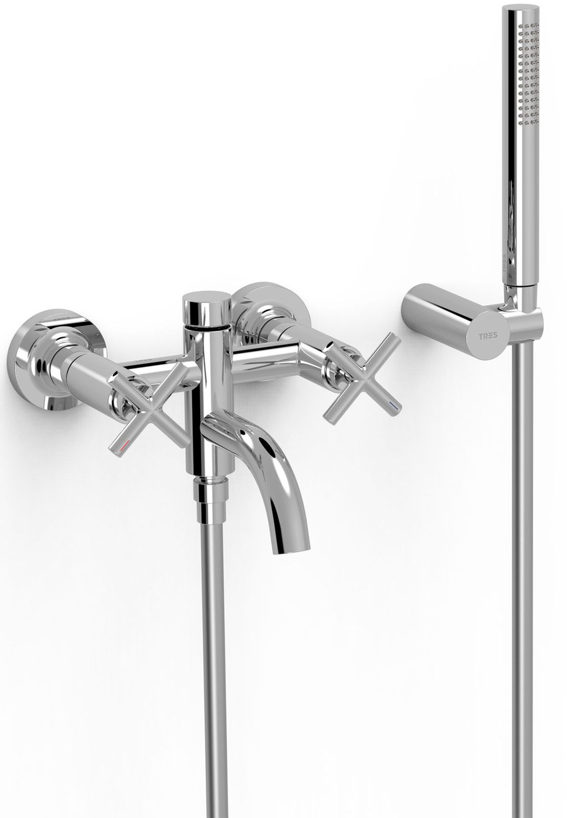 Tres Mont Blanc bateria wannowo-prysznicowa ścienna chrom 28317601