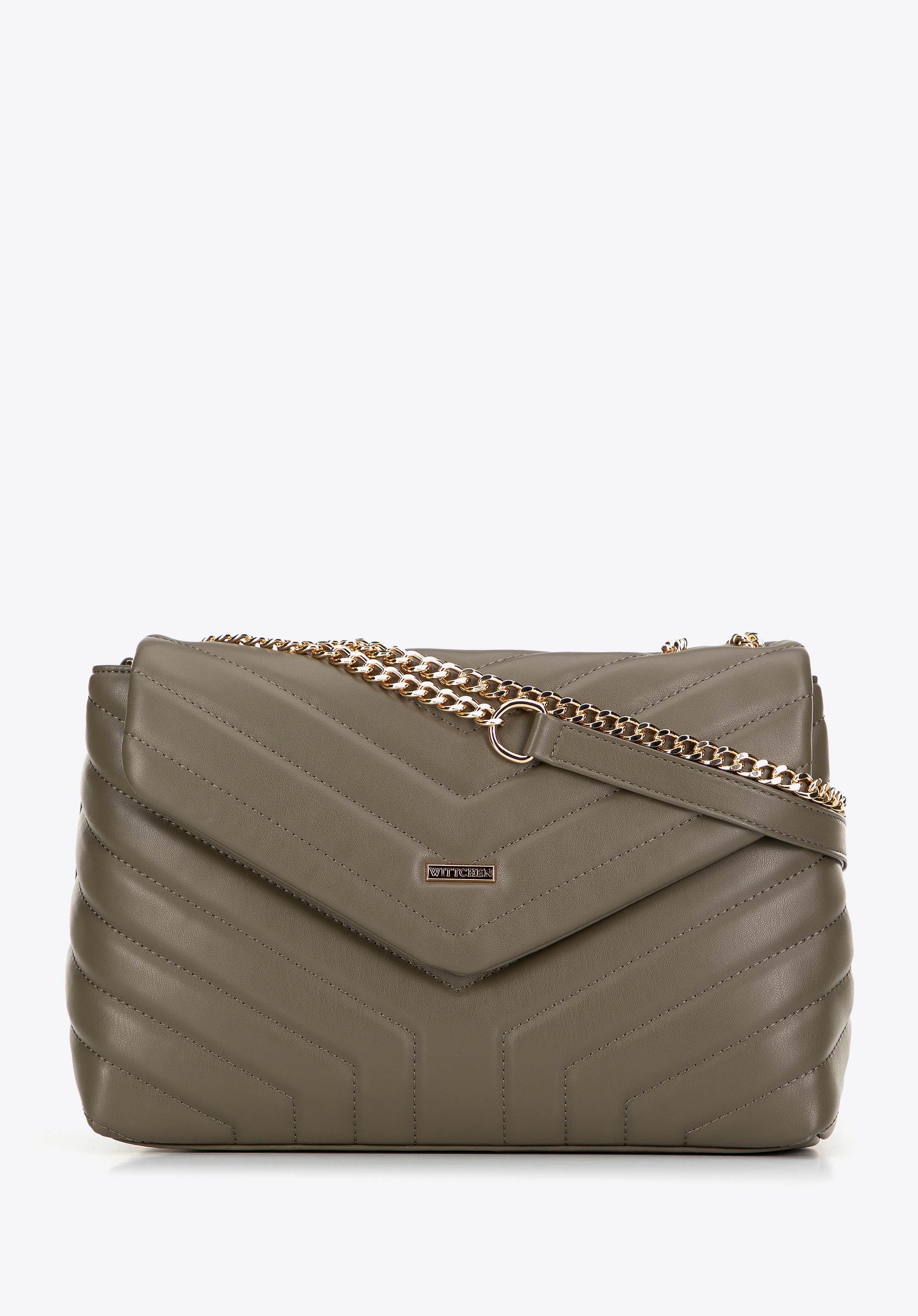 Damska crossbody na łańcuszku z ekoskóry zielona