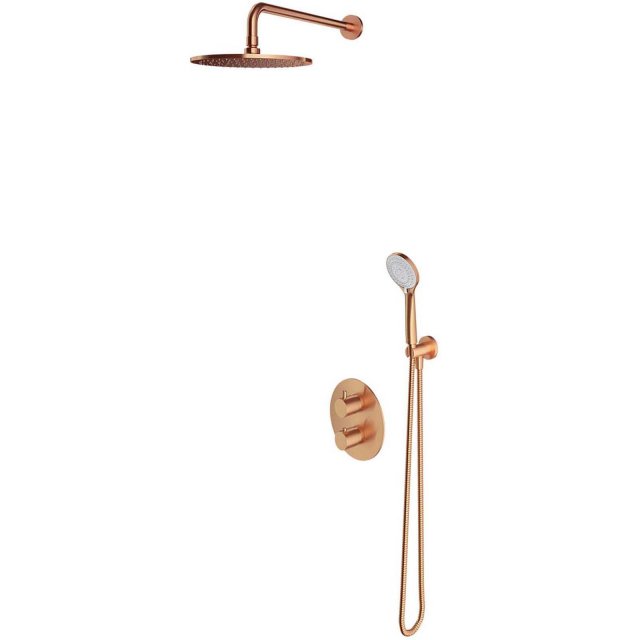 OMNIRES Termostatyczny system prysznicowy Y podtynkowy miedź szczotko