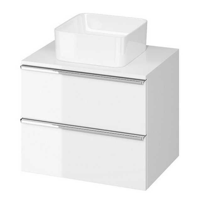 Szafka podumywalkowa VIRGO 60 biała uchwyt chrom z blatem