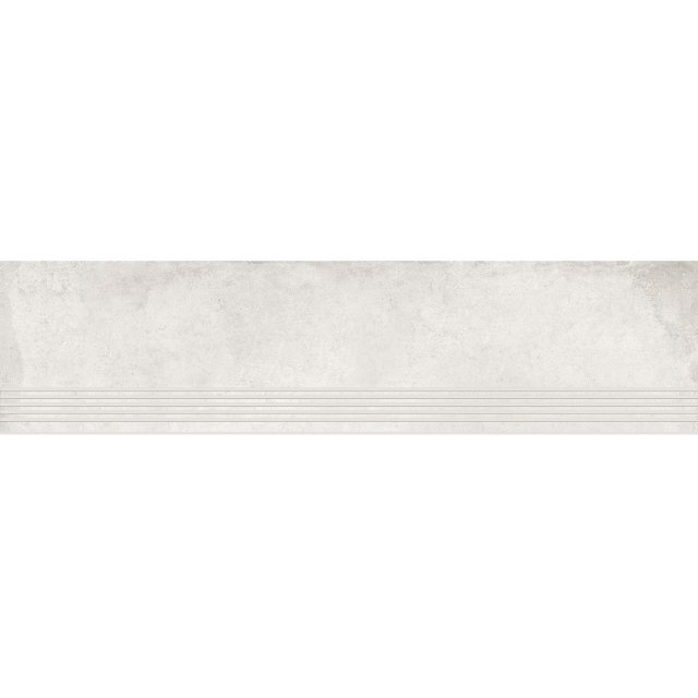 Gres szkliwiony stopnica DIVERSO white mat 29,8x119,8 gat. I