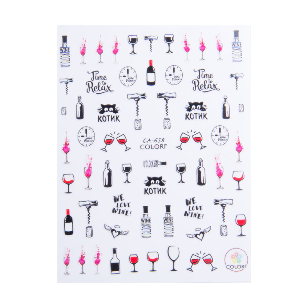 Naklejki do paznokci cienkie samoprzylepne koktajl CA-658