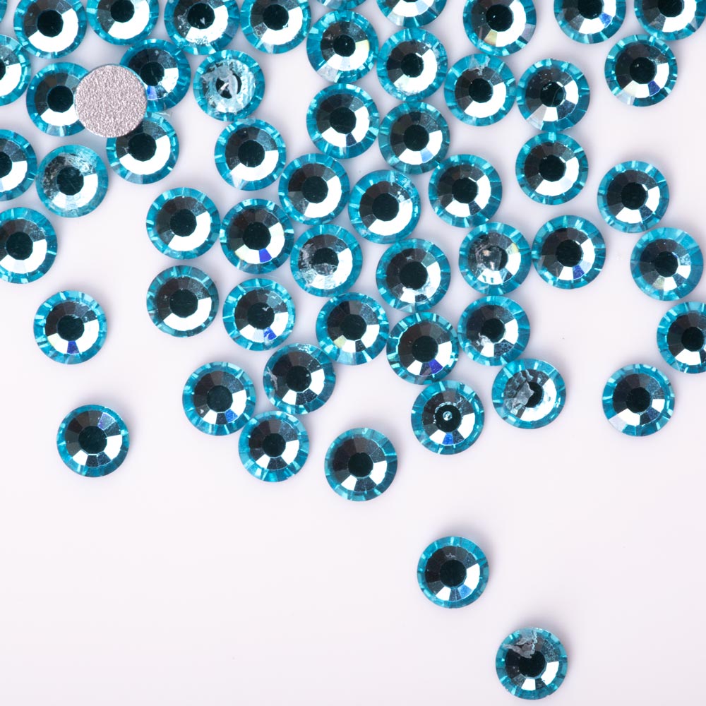 Cyrkonie do paznokci szklane SS10 Aquamarine ok.1440 szt paczka