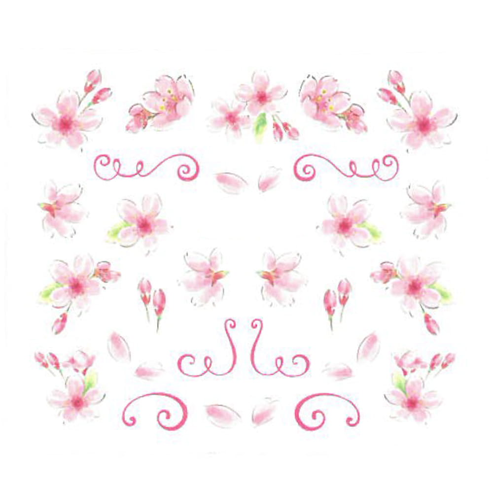 Naklejki wodne do paznokci kwiaty BN-2554