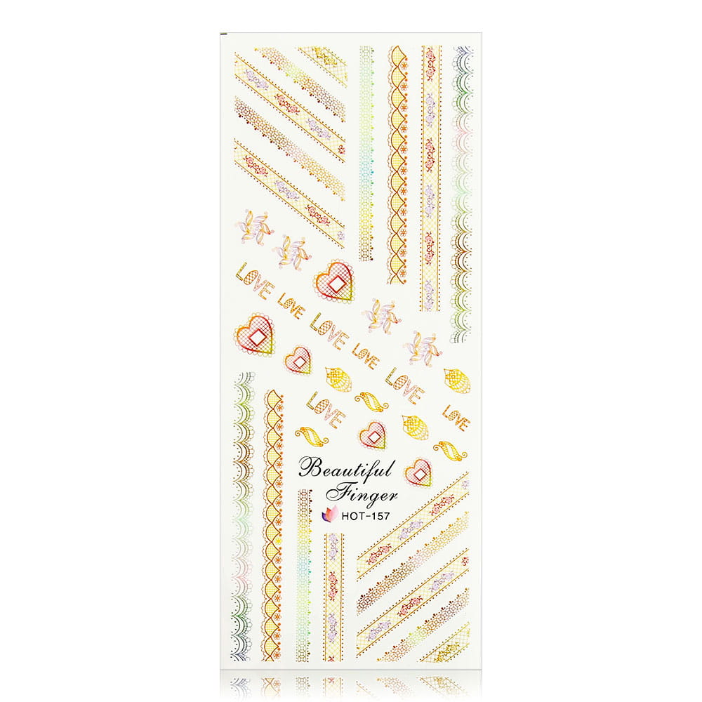 Naklejki wodne do paznokci arkusz 12,5 x 5,5 cm hot Nr 157