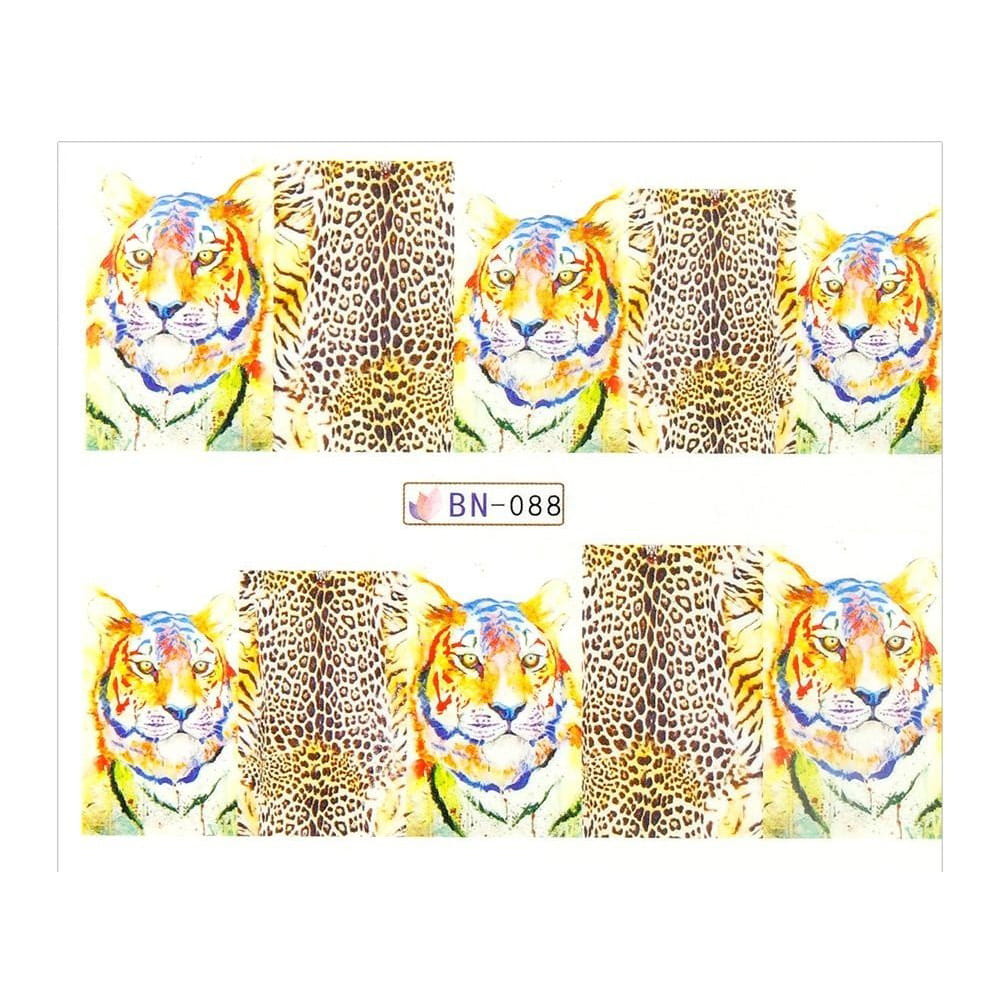 Naklejki wodne do paznokci arkusz 6,5 x 5,5 cm na 10 palców bn Nr 088