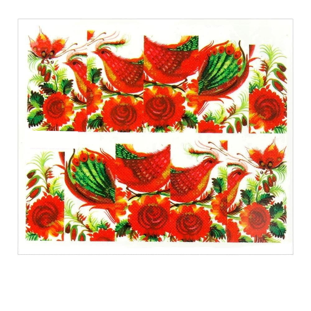 Naklejki wodne do paznokci arkusz 6,5 x 5,5 cm na 10 palców Nr 1583