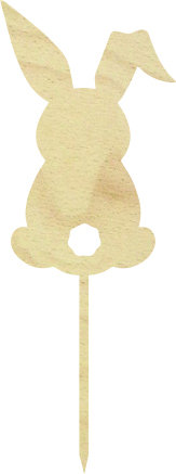 Topper zajączek, króliczek wielkanocny drewniana dekoracja tortów ciast babeczek koszyka