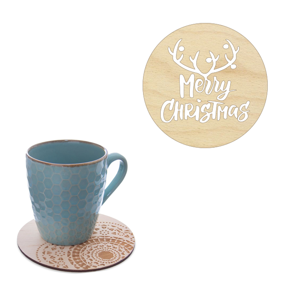 Drewniana podstawka podkładka Świąteczna pod kubek szklankę świecę prezent Boze Narodzenie