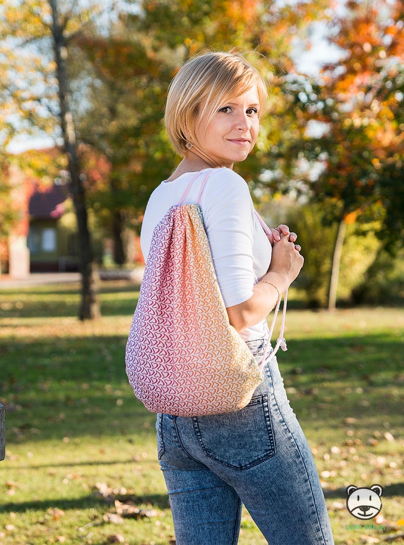 Plecak/Torba - LITTLE HEARTS RAINBOW, 100% Bawełna, rozmiar 31cm x 43cm