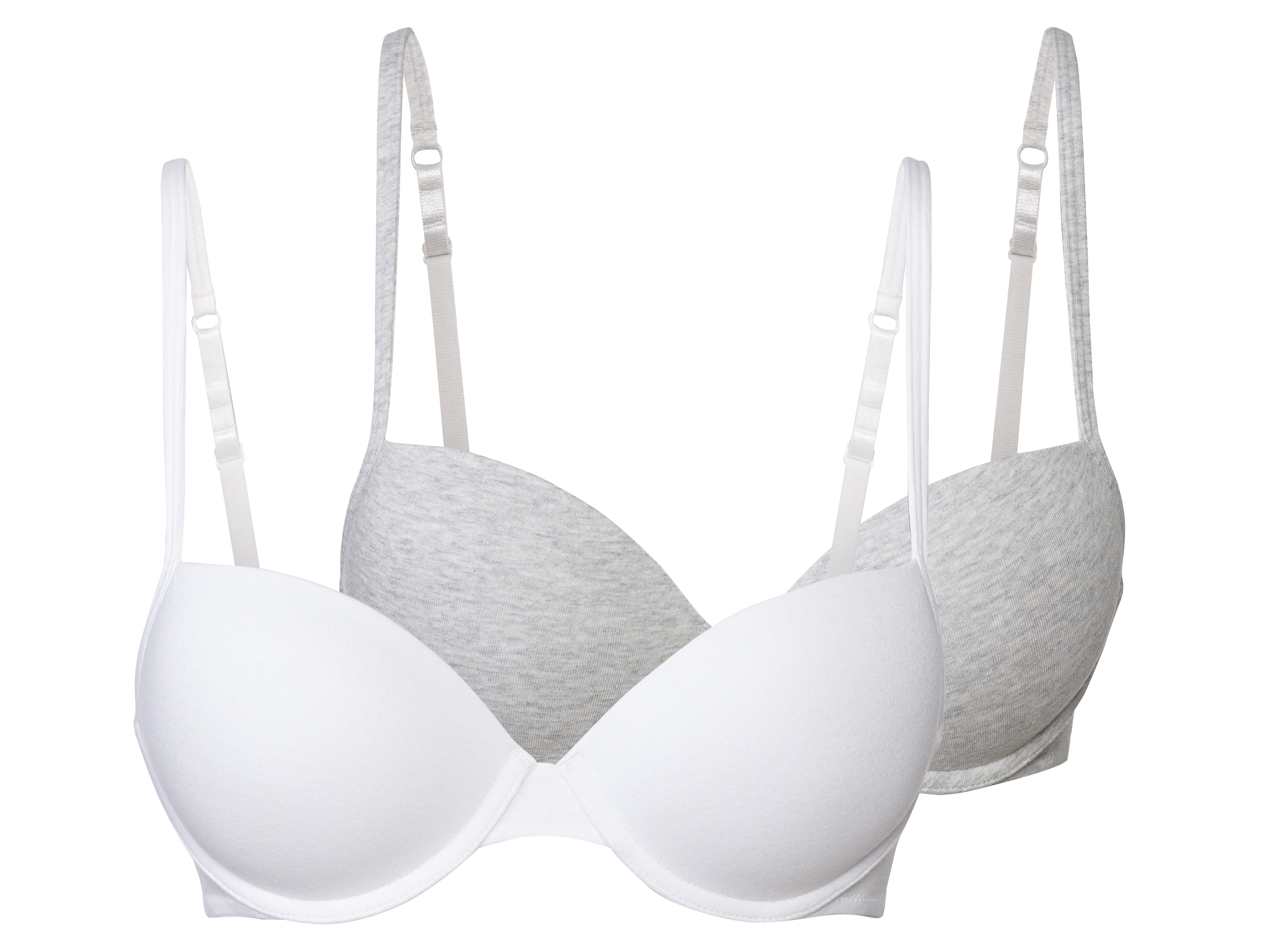 esmara Biustonosz damski z fiszbinami, 2 sztuki Szary/biały, 85b
