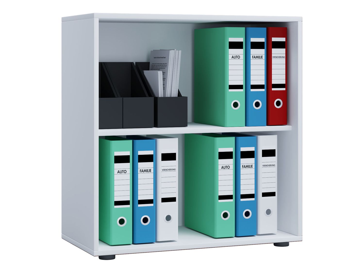 VCM Regał biurowy Lona Bez drzwi, Biały, L