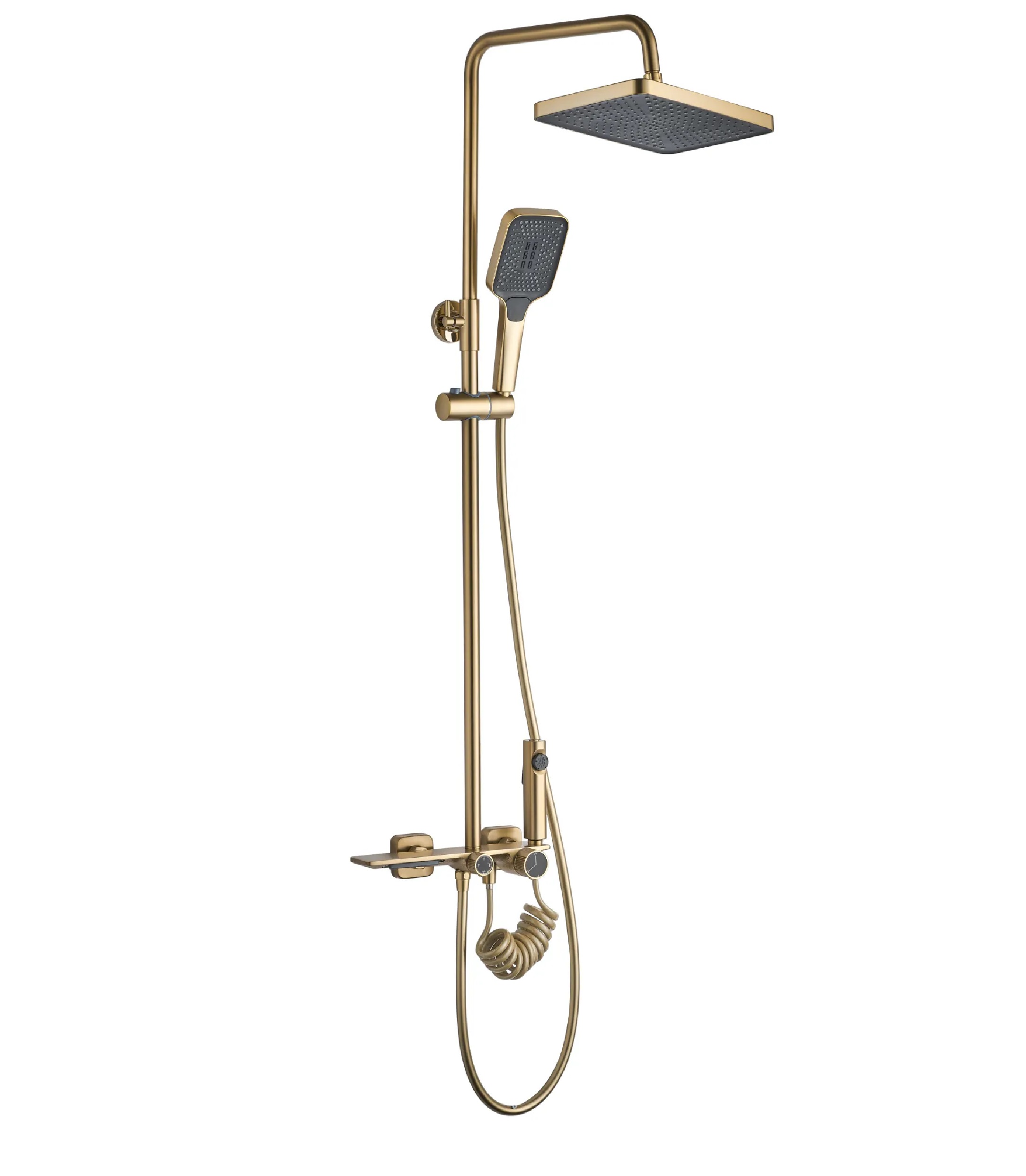 Darmowa Dostawa - Zestaw prysznicowy ścienny z deszczownicą złoty Rea Helix REAP6621