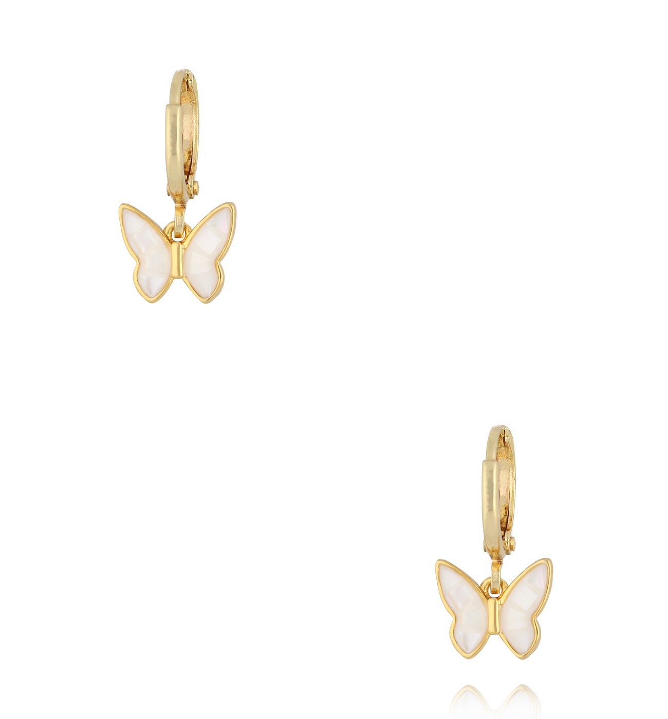 Kolczyki koła z motylem z masy perłowej KSS2062